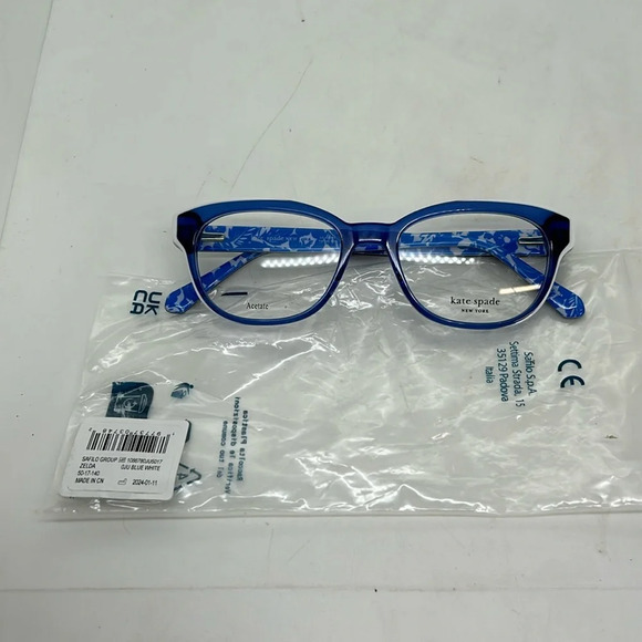 Kate Spade Zelda OJU Eyeglasses Frames RXable Blue/ White. NWT main image 11